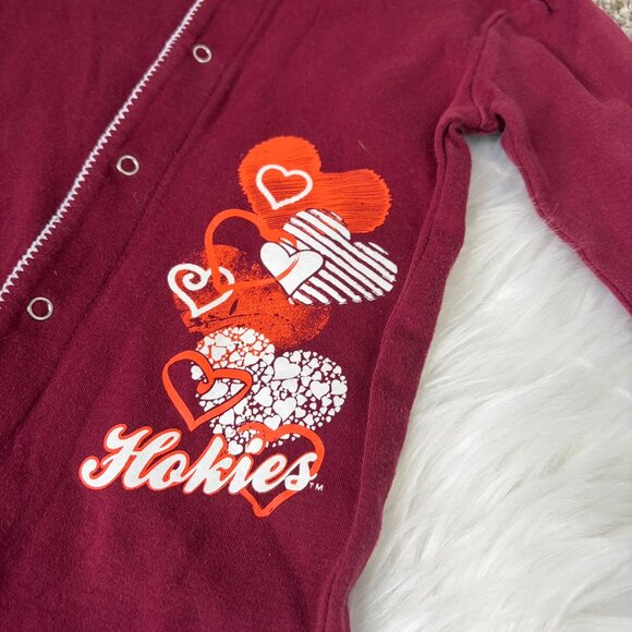 Virginia Tech Hokies Footed Sleeper Baby Girls 3-6 Months - Picture 2 of 5